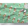 thumbnail image 3 of Soimoi Poly Georgette Fabric Cook Girl Printed Craft Fabric by the Yard 42 Inch Wide, 3 of 3
