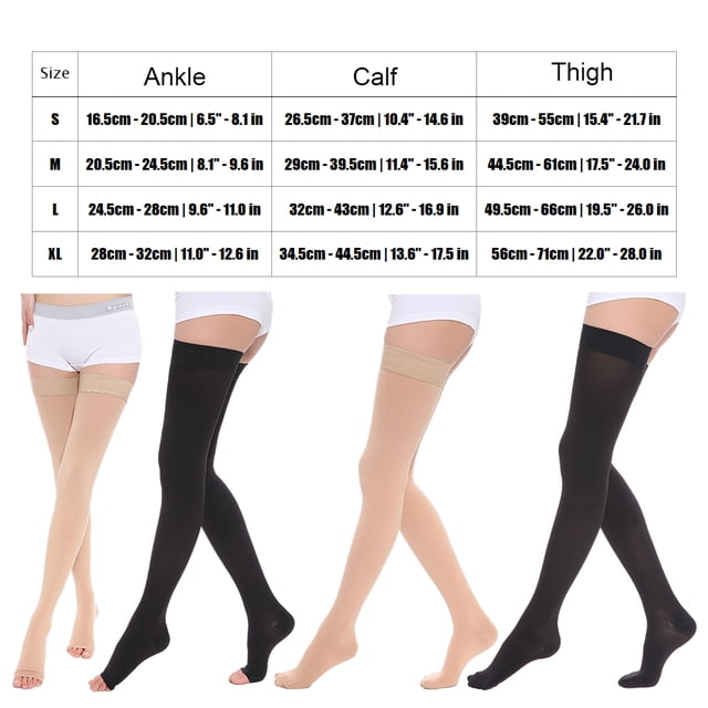 Becaristey Stay Comfortable With Easy To Wear Over Knee Stockings Any Fashionista Open Toe-black M 1Set
