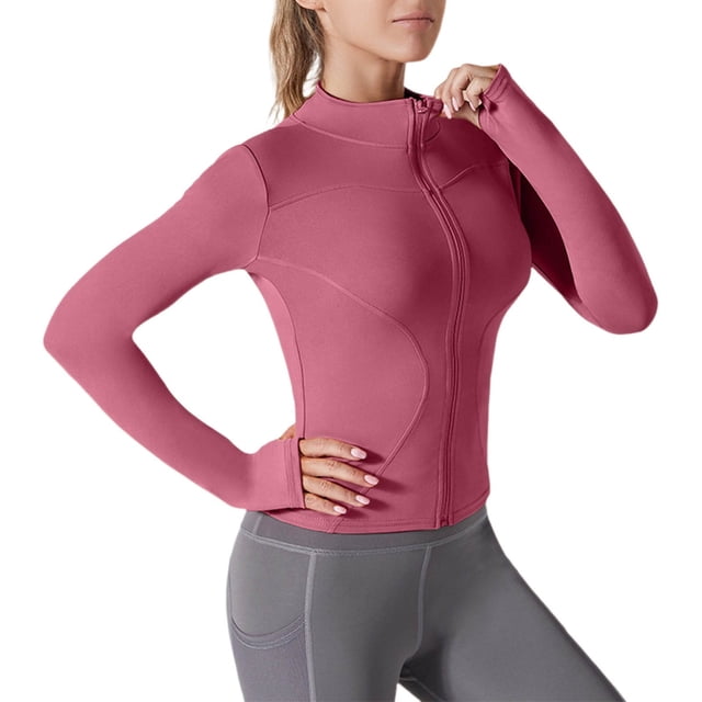 Tenues Rouges à Manches Longues pour Femmes Automne Hiver Col Ras du Cou Imprimé Soleil Tunique Ajustée Entraînement Gym Yoga Brunch Jogger Sortie Protection Solaire Veste Manteau Basique Femmes 2025 m
