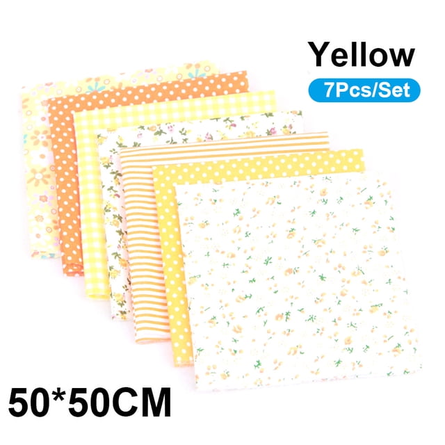 Zootealy 7Pcs/Set DIY Assorted Pattern Floral Printed Patchwork Cotton Fabric Cloth Sewing Quilting Cloth 500x500mm