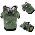thumbnail image 1 of Dog Faux Pockets Hooded Jacket Warm Winter Coat Snowsuit For Small Dog, 1 of 6