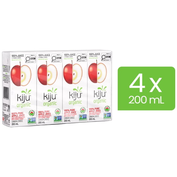 Kiju Organic 100% Pure Apple Juice Boxes 4 x 200 ml
