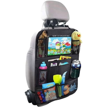 MYKOMI Backseat Car Organizer, Premium Car Organizer with 10" Table Holder, 9 Pockets, Road Trip Essentials for Kids Toddlers, Travel Accessories, 1Pack
