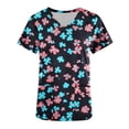 thumbnail image 4 of Pisexur Womens Scrub Tops Boasting Colorful Floral Prints Along With Short Sleeve Scrub Tops Suitable for Nursing Uniforms With Convenient Pockets, 4 of 4