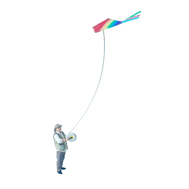 Milaget 1:64 Scale Miniature Kite Flying Figure Lightweight Multifunctional Handmade Old Man