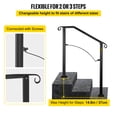 thumbnail image 3 of VEVOR Handrail Stair Railing Handrails Arch #2 Fits 2 or 3 Steps Matte Black Stair Rail Wrought Iron Handrail with Installation Kit Hand Rails for Outdoor Steps, 3 of 9