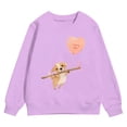thumbnail image 4 of PMVFHDE Chandails à Col Rond Fille Automne et Hiver Saint-Valentin à la Mode et Intéressant Imprimé Chiot Chandail à Capuchon pour Enfants Violet, 2-3 Ans, 4 of 4