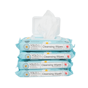 Yolo The Brand, Cleansing Wet Wipes, Unscented, Hypoallergenic for Sensitive Skin, Biodegradable, Made with Aloe Vera, Chamomile and Cucumber Extract, FSC Certified Pulp, 4 Flip Top Packs, 168 Count