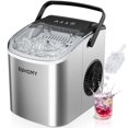 thumbnail image 2 of EUHOMY Countertop Ice Maker Machine with Handle, 26lbs Per Day, 9 Ice Cubes Ready in 6 Mins, Auto-Cleaning Portable Ice Maker with Basket and Scoop, for Home/Kitchen/Camping/RV (Silver), 2 of 4