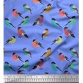 thumbnail image 1 of Soimoi Blue Poly Georgette Fabric Rufous Flycatcher Bird Decor Fabric Printed Yard 42 Inch Wide, 1 of 3
