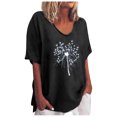 thumbnail image 1 of EQWLJWE Chemises pour Femmes Liquidation T-Shirts pour Femmes Chemises Sexy pour Femmes Col Rond Manches Courtes Hauts Blouse Imprimée Régulière, 1 of 6