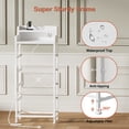 thumbnail image 4 of GUNAITO Commode à DEL pour Chambre avec 5 Tiroirs, Haute et Étroite, Commode de Rangement en Tissu pour Adultes, Blanc, 4 of 8