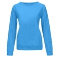 thumbnail image 4 of SNKSDGM Chandail Gris pour Femmes Chandails Courts pour Femmes Femmes Quotidien Maison Extérieur Entraînement Manches Longues T-Shirt Col Rond Haut Chandail Imprimé Blouse de Rue Mode Urbaine TTTG, 4 of 5