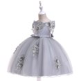 thumbnail image 4 of EGNMCR Robes de Soirée pour Femmes, Robes Formelles pour Femmes, Robes de Cocktail pour Femmes Robe Fille Robe Tout-Petit Filles Tulle Tulle Nœud Volants Robe de Fête d'Anniversaire Longues Robes Robe Fille, 4 of 9