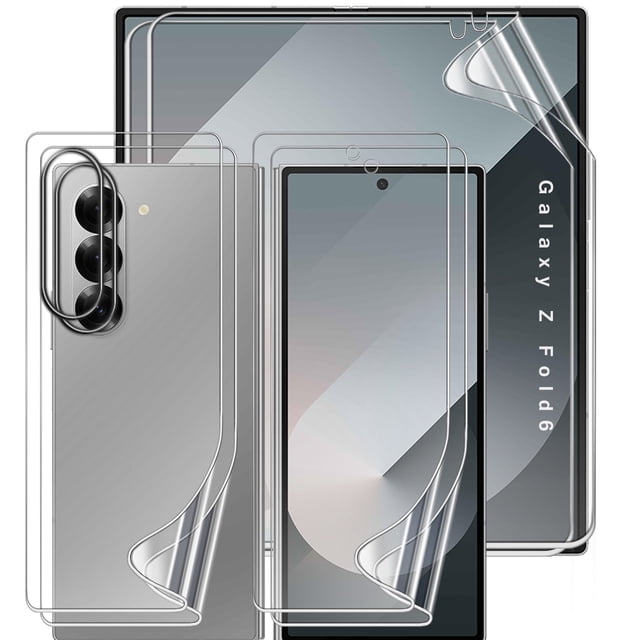 Zonyee 2 Sets Screen Protector for Samsung Galaxy Z Fold 6 - 7.6", Front/Back Full Coverage Soft Protective Film, Premium Folding,HD Clear Scratch Resistant