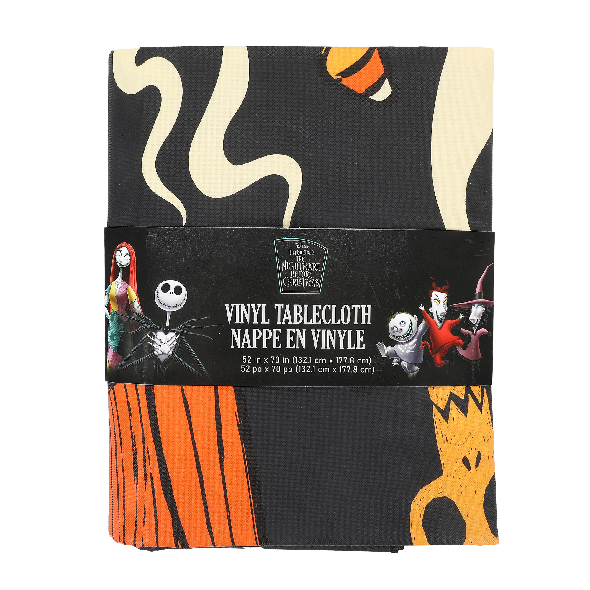 Disney The Nightmare Before Christmas Jack Sally and Zero All-Over Print Vinyl Tablecloth