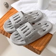 thumbnail image 2 of WLOELOEW Anti Slip Bathroom Slippers For Women And Men In Gray Pvc Material Size 10 Us Foot Length 10.83 Inches Hollow Quick Dry Style, 2 of 5