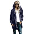thumbnail image 2 of Innerwin Manteau à Capuche pour Femmes, Veste d'Hiver Chaude à Manches Longues, Bleu 4TG, 2 of 6