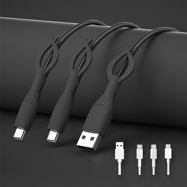 PRETXORVE Silicone Mobile Phone Data Cable Protective Cover Opposition Bend and Break Charging Cable Head Cover Piece Set Suitable for and Apples