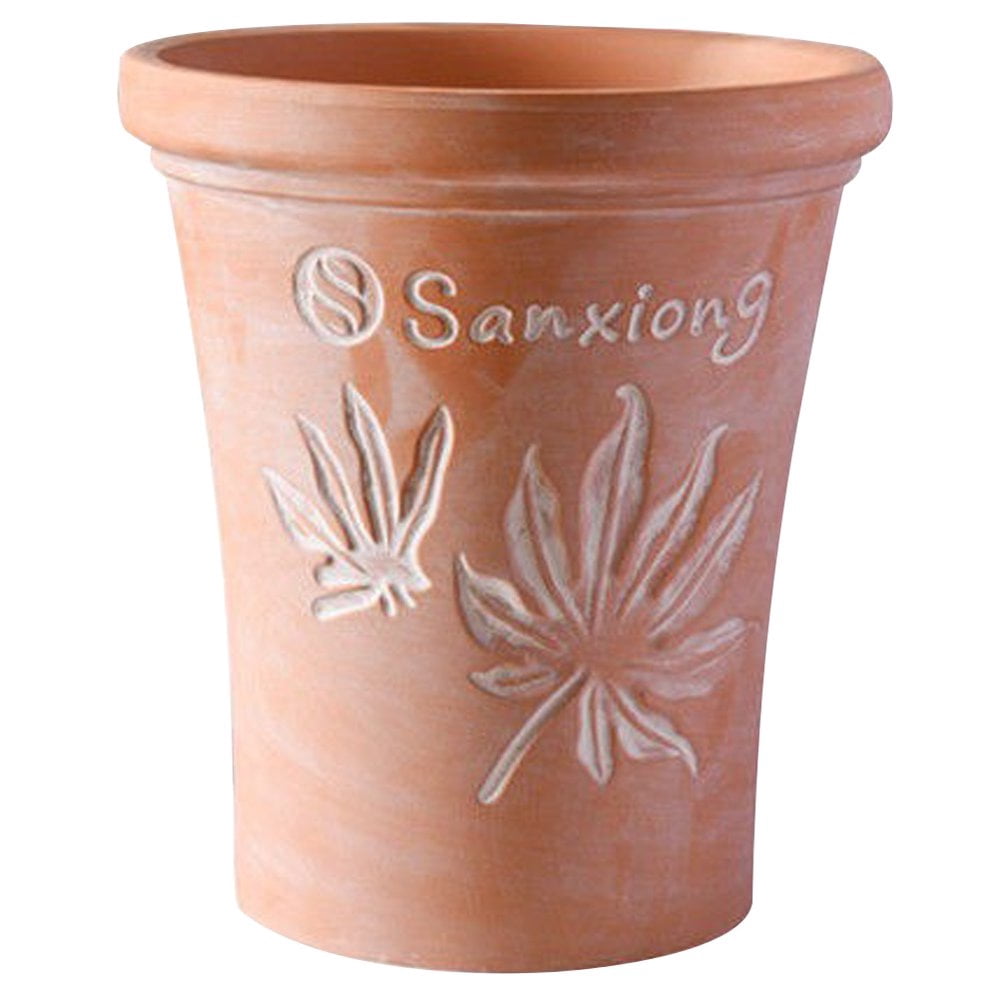 MesaSe Relief Clay Flowerpot Household Decorative Planting Pot Terracotta Pot Clay Clay Planter