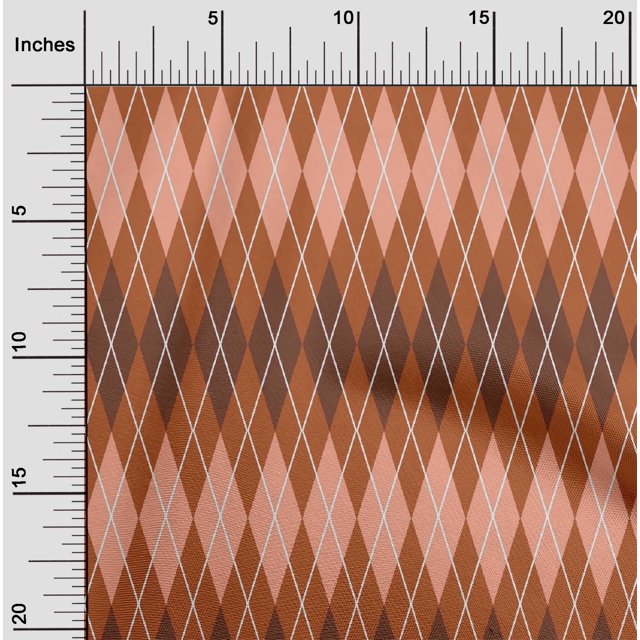 oneOone Cotton Jersey Rust Brown Fabric Argyle Check Sewing Craft Projects Fabric Prints By Yard 58 Inch Wide