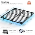 thumbnail image 3 of KOUSEI Floating Bed Frame King Size with LED Lights and Charging Station Modern Metal Platform No Box Spring Required，Black, 3 of 5