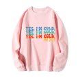 thumbnail image 1 of 50 % de Rabais Liquidation Chandail en Molleton Surdimensionné pour Femmes 2023 Mode Femme Imprimé Col Rond Manches Longues Chandails en Molleton Sans Capuche T-Shirt Hauts Amples Blouse, 1 of 2