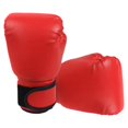 thumbnail image 2 of Boxing Gloves Kick Boxing Leather Sparring Heavy Bag Workout MMA Gloves Adult and Children   Red Adult, 2 of 4