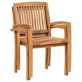 thumbnail image 2 of vidaXL Garden Chairs 2 pcs with Beige Cushions Solid Teak Wood, 2 of 5