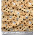 thumbnail image 1 of Soimoi Velvet Fabric Hot Coffee Beverages Printed Fabric 1 Yard 58 Inch Wide, 1 of 3
