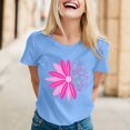 thumbnail image 2 of TSADFHJI T-Shirts de Noël Grande Taille pour Femmes T-Shirt Imprimé à Manches Courtes Col Rond Haut Blouse L Bleu, 2 of 5