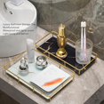 thumbnail image 3 of Vanity Tray, Modern Iron Glass Countertop Organizer for Bathroom, 3 of 7