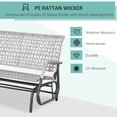 thumbnail image 4 of Outsunny 2 Seater Wicker Outdoor Glider Bench, Patio Swing Garden Bench, Garden Loveseat Rocking Chair, w/ Extra Wide Seat, Curved Backrest for Backyard, Poolside, Lawn, Mixed Grey, 4 of 10
