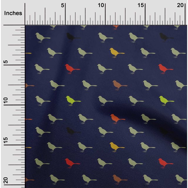 oneOone Cotton Poplin Fabric Artistic Bird Print Sewing Fabric BTY 56 Inch Wide