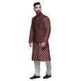 thumbnail image 2 of Atasi Ensemble Kurta Pyjama Ethnique Classique à Manches Longues Imprimé pour Hommes Tenue Décontractée, 2 of 5