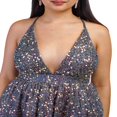 thumbnail image 3 of Women‘s Summer Deep V Neck Sequin Glitter Bodycon Mini Party Dress, 3 of 7