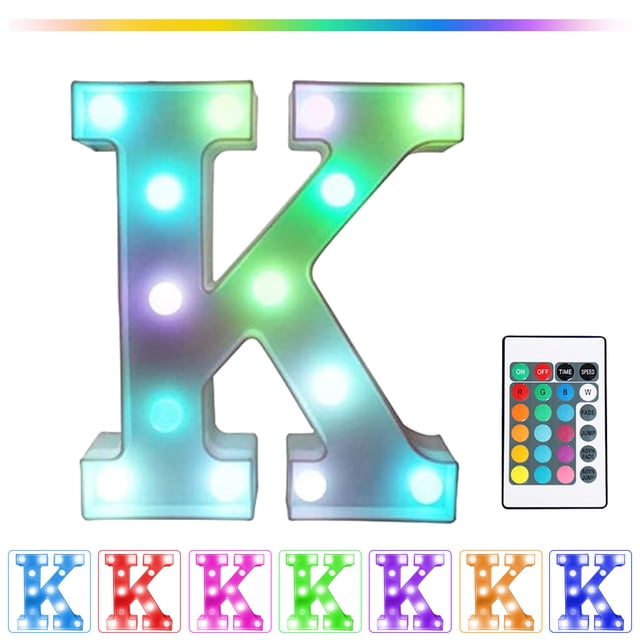 Lettres Lumineuses à DEL Colorées avec Télécommande? Lettres de Bar de Fête avec Lumières Décorations pour la Maison - Multicolore