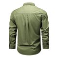 thumbnail image 4 of RXIRUCGD Cardigan Blouse Mode Décontractée pour Hommes Col Rabattu Poches Boutons, Vert Armée, Taille : 2TG, 4 of 6