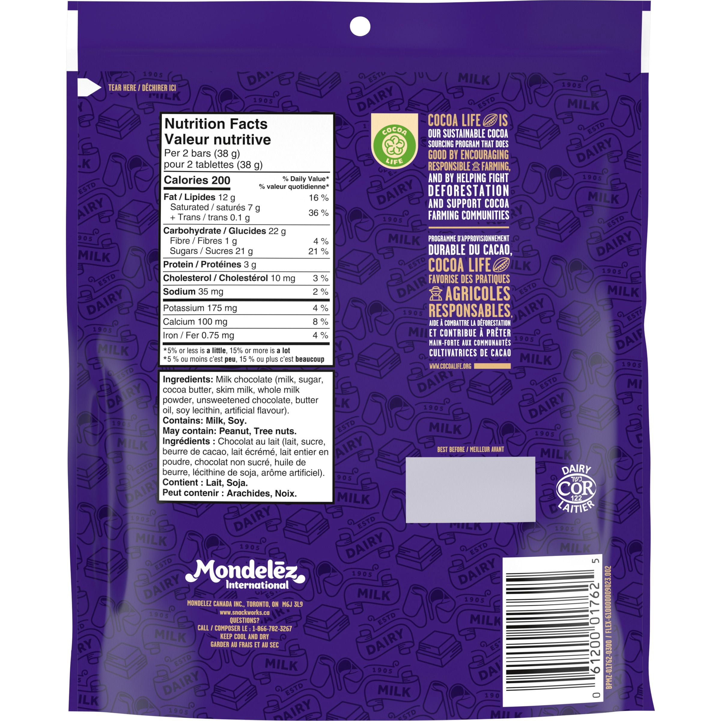 CADBURY DAIRY MILK, Milk Chocolate Bars, Bag of 8 Mini Chocolate Bars, CADBURY Milk Chocolate Mini Bars