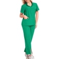 thumbnail image 1 of Women's Scrub Set - V-Neck Short-Sleeved Comfortable Workwear Set for Doctors and Nurses, 1 of 3