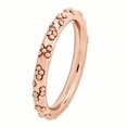 thumbnail image 3 of Bague Texturée Plaquée Rose en Argent Sterling Stackable Expressions Taille 7, 3 of 3