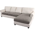 thumbnail image 1 of Sectional Couch Covers 4 Pieces Sofa Seat Cushion Covers L Shape Separate Cushion Couch Chaise Cover for Both Left/Right Sectional Couch (Seat Only: 1 Chaise + 3 Sofa), 1 of 7