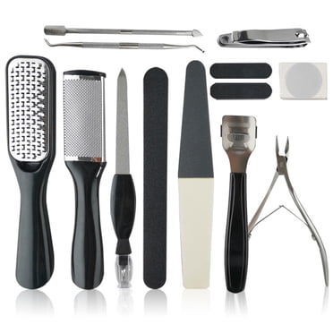 15Pcs Professional Pedicure Kit Stainless Steel Foot File Pedicure and Manicure Set Pedicure Nail Clipper Hard Skin Remover Foot Care Kit