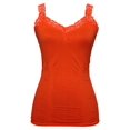 thumbnail image 1 of Womens Lace Trim Camisoles - Flame, 1 of 2