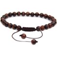 thumbnail image 1 of Bracelet Ajustable Unisexe en Perles Rondes de 6 mm en Oeil de Tigre Rouge Naturel de Qualité AA 7 Pouces, 1 of 3