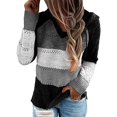 thumbnail image 1 of Womens Pullover Hoodie Sweaters Color Block Long Sleeve Sweatshirts Lounge Hoodie Tops, 1 of 8
