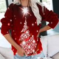 thumbnail image 1 of Chandail pour Femmes Mode Imprimé de Noël Ample à Col Rond à Manches Longues avec Poche Blouse Hauts Chandails Grande Taille pour Femmes en Liquidation, 1 of 6