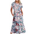 thumbnail image 2 of Ovzne Robes Grande Taille pour Femmes Pulpeuses Robe Mode pour Femmes Manches Longues Col Rond T-Shirt Imprimé Blouse Ample Robe Grande Taille Robe à Manches Courtes Imprimée Liquidation, 2 of 5