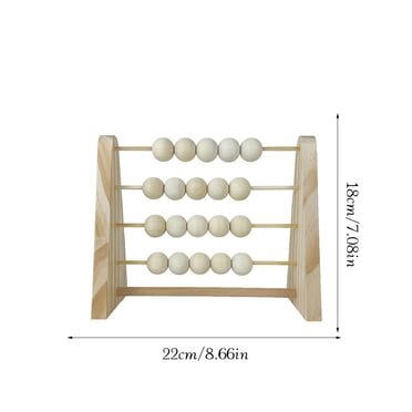 Wood Abacus Toy Beads Counting Playthings Simple Design Early Education Math Learning Toys Educational Prop Home Decoration Burlywood color
