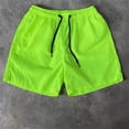thumbnail image 2 of Running Shorts mens Casual Drawstring Pocket Solid Color Candy Color Five-point Beach Shorts, 2 of 3